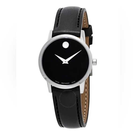 New Movado Women’s Museum Classic Silver Dial Leather Strap Watch 0607317 - Picture 1 of 2